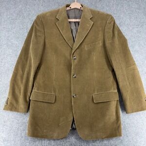 Mazzoni Mens Tan Brown Corduroy 3 Button Blazer Sport Coat Jacket 42L